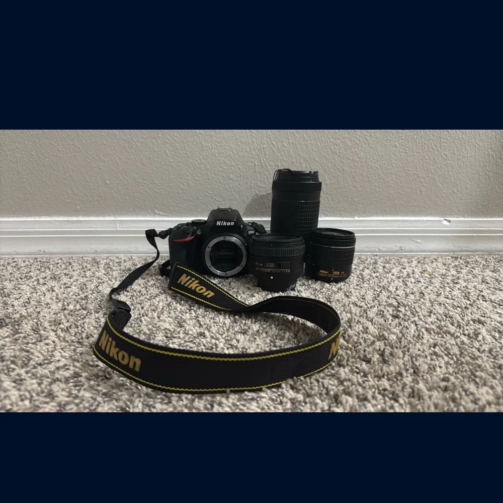 Nikon Black DSLR Camera with Lens Set